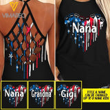PERSONALIZED NICKNAME NANA MIMI WITH KIDS CRISS CROSS TANK TNMA1608