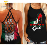 Personalized Mexican Girl Criss Cross Tank Top AUG-LN16