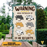 PERSONALIZED WARNING CAT FLAG GARDEN TNMQ1708