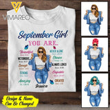 Personalized September Girl Tshirt Printed NEY1908T