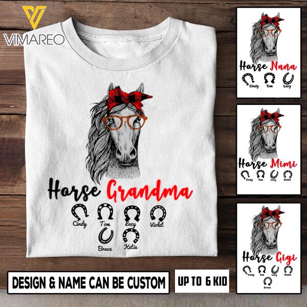 Personalized Horse Grandma Tshirt Printed AUG-MQ19