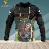 Personalized Love Horse Hoodie 3D Printed AUG-DT24
