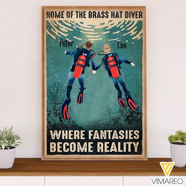 PERSONALIZED DIVING COUPLE CANVAS TNVQ3008