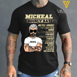Arborist Personalized Design & Name Hourly Rate Shirt