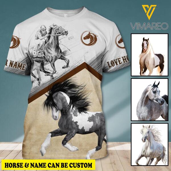 PERSONALIZED HORSE TSHIRT 3D PRINTED