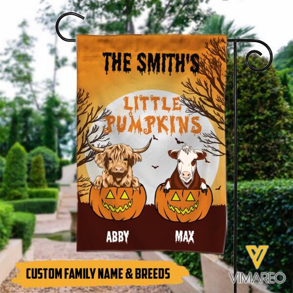 PERSONALIZED CATTLE HALLOWEEN GARDEN FLAG TNMQ1709