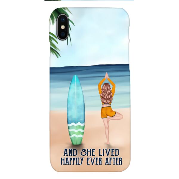 personalized girl yoga surfing beach phone case