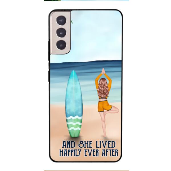 personalized girl yoga surfing beach phone case