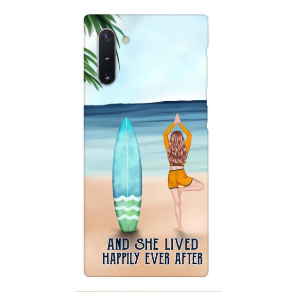 personalized girl yoga surfing beach phone case