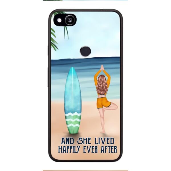 personalized girl yoga surfing beach phone case