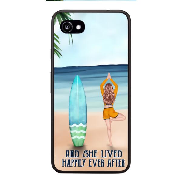 personalized girl yoga surfing beach phone case
