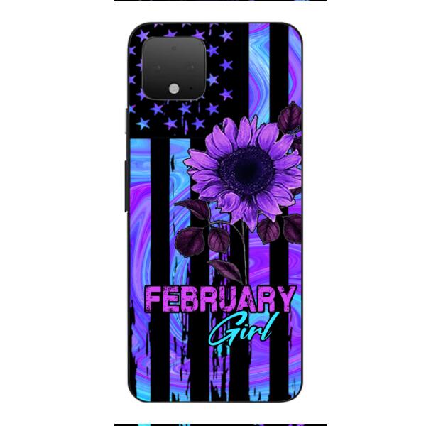 GIRL WITH CUSTOMIZED BIRTHMONRH TIE DYE SUNFLOWER PHONECASE