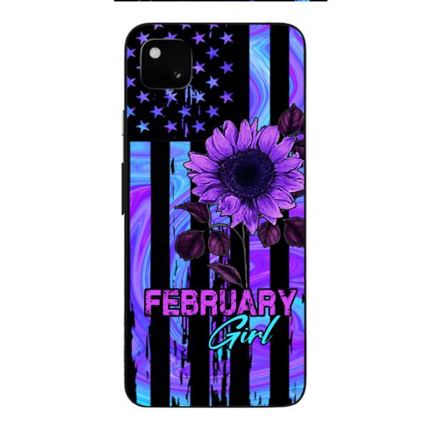 GIRL WITH CUSTOMIZED BIRTHMONRH TIE DYE SUNFLOWER PHONECASE