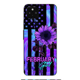 GIRL WITH CUSTOMIZED BIRTHMONRH TIE DYE SUNFLOWER PHONECASE