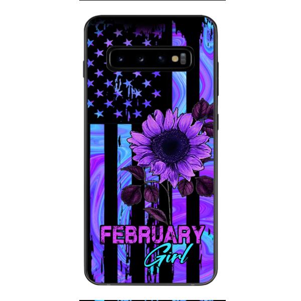 GIRL WITH CUSTOMIZED BIRTHMONRH TIE DYE SUNFLOWER PHONECASE