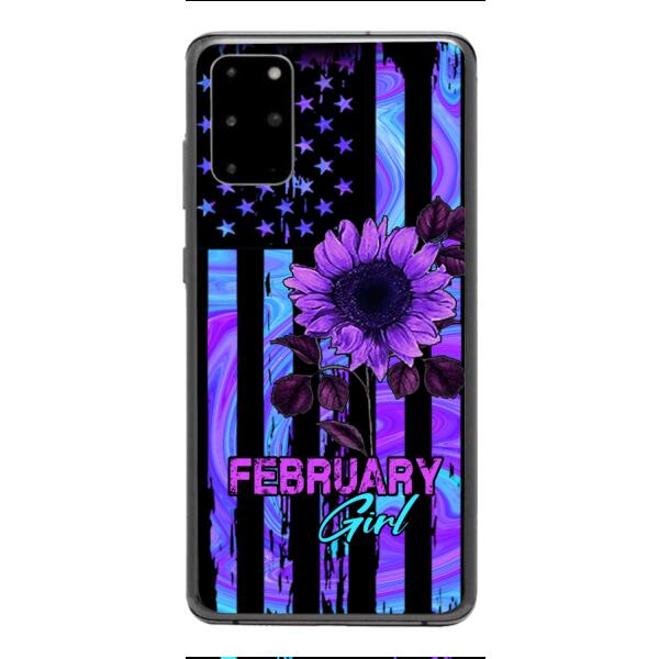 GIRL WITH CUSTOMIZED BIRTHMONRH TIE DYE SUNFLOWER PHONECASE