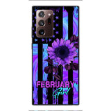 GIRL WITH CUSTOMIZED BIRTHMONRH TIE DYE SUNFLOWER PHONECASE