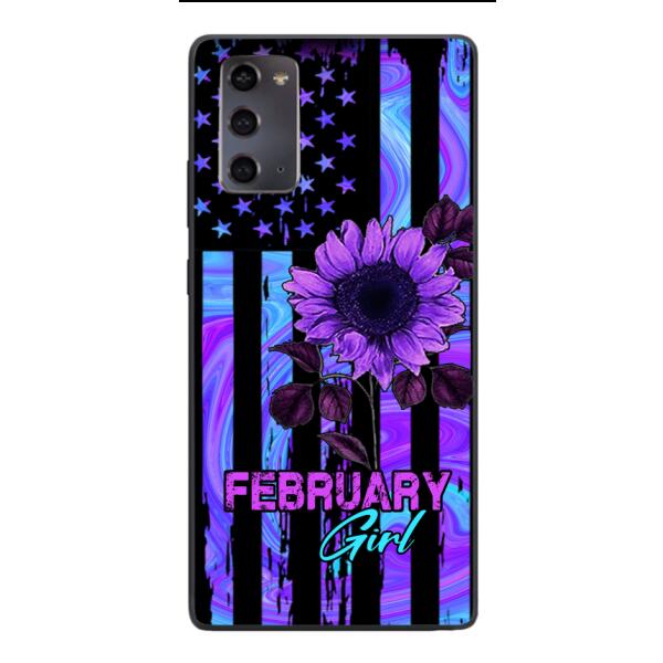 GIRL WITH CUSTOMIZED BIRTHMONRH TIE DYE SUNFLOWER PHONECASE