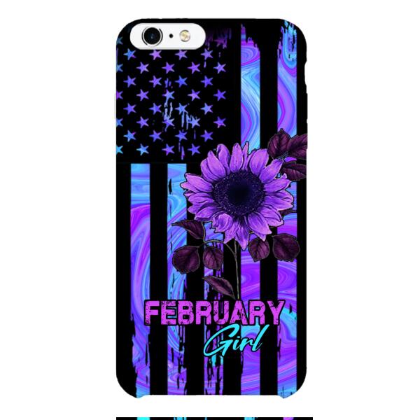 GIRL WITH CUSTOMIZED BIRTHMONRH TIE DYE SUNFLOWER PHONECASE