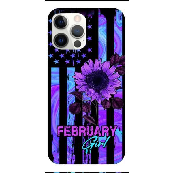 GIRL WITH CUSTOMIZED BIRTHMONRH TIE DYE SUNFLOWER PHONECASE