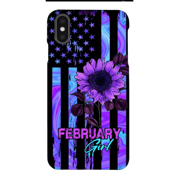 GIRL WITH CUSTOMIZED BIRTHMONRH TIE DYE SUNFLOWER PHONECASE