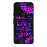 TATOOS GIRL WITH PERSONALIZED BIRTHMONTH PHONE CASE SUNFLOWER
