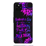 TATOOS GIRL WITH PERSONALIZED BIRTHMONTH PHONE CASE SUNFLOWER