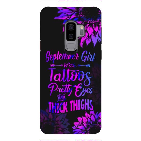 TATOOS GIRL WITH PERSONALIZED BIRTHMONTH PHONE CASE SUNFLOWER