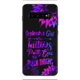 TATOOS GIRL WITH PERSONALIZED BIRTHMONTH PHONE CASE SUNFLOWER