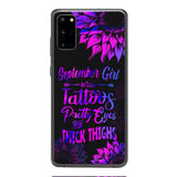 TATOOS GIRL WITH PERSONALIZED BIRTHMONTH PHONE CASE SUNFLOWER
