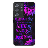 TATOOS GIRL WITH PERSONALIZED BIRTHMONTH PHONE CASE SUNFLOWER