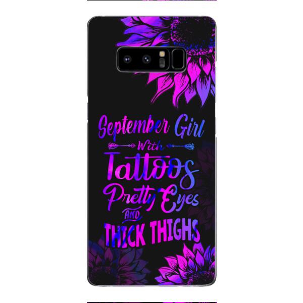 TATOOS GIRL WITH PERSONALIZED BIRTHMONTH PHONE CASE SUNFLOWER