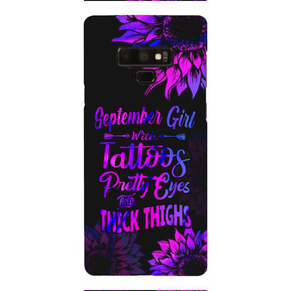 TATOOS GIRL WITH PERSONALIZED BIRTHMONTH PHONE CASE SUNFLOWER