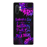 TATOOS GIRL WITH PERSONALIZED BIRTHMONTH PHONE CASE SUNFLOWER