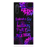 TATOOS GIRL WITH PERSONALIZED BIRTHMONTH PHONE CASE SUNFLOWER