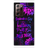 TATOOS GIRL WITH PERSONALIZED BIRTHMONTH PHONE CASE SUNFLOWER