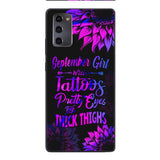 TATOOS GIRL WITH PERSONALIZED BIRTHMONTH PHONE CASE SUNFLOWER