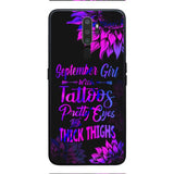 TATOOS GIRL WITH PERSONALIZED BIRTHMONTH PHONE CASE SUNFLOWER