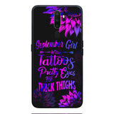 TATOOS GIRL WITH PERSONALIZED BIRTHMONTH PHONE CASE SUNFLOWER