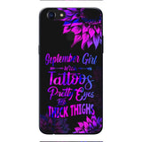 TATOOS GIRL WITH PERSONALIZED BIRTHMONTH PHONE CASE SUNFLOWER