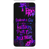 TATOOS GIRL WITH PERSONALIZED BIRTHMONTH PHONE CASE SUNFLOWER