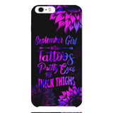 TATOOS GIRL WITH PERSONALIZED BIRTHMONTH PHONE CASE SUNFLOWER