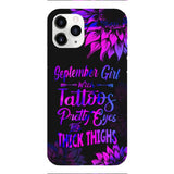 TATOOS GIRL WITH PERSONALIZED BIRTHMONTH PHONE CASE SUNFLOWER