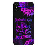 TATOOS GIRL WITH PERSONALIZED BIRTHMONTH PHONE CASE SUNFLOWER