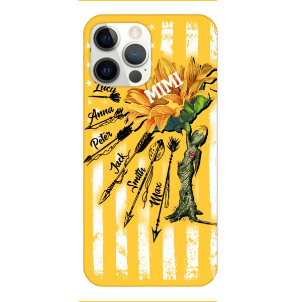 CUSTOMIZED GRANDMA MOTHER PERSONALIZED NICKNAME SUNFLOWER PHONE CASE TNMA