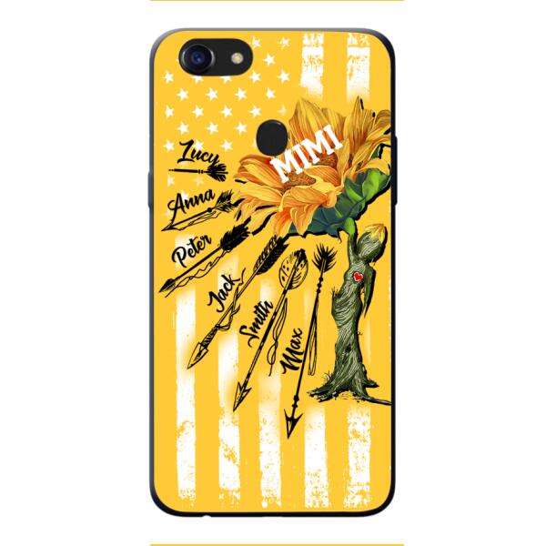CUSTOMIZED GRANDMA MOTHER PERSONALIZED NICKNAME SUNFLOWER PHONE CASE TNMA