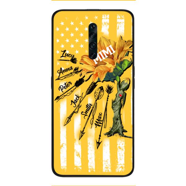 CUSTOMIZED GRANDMA MOTHER PERSONALIZED NICKNAME SUNFLOWER PHONE CASE TNMA