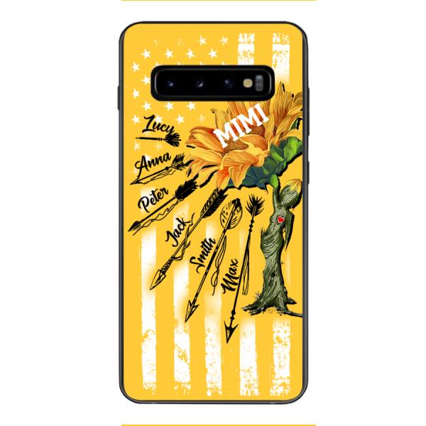 CUSTOMIZED GRANDMA MOTHER PERSONALIZED NICKNAME SUNFLOWER PHONE CASE TNMA