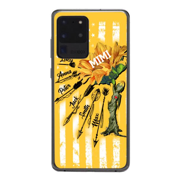 CUSTOMIZED GRANDMA MOTHER PERSONALIZED NICKNAME SUNFLOWER PHONE CASE TNMA