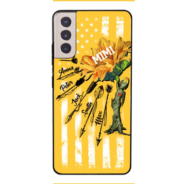 CUSTOMIZED GRANDMA MOTHER PERSONALIZED NICKNAME SUNFLOWER PHONE CASE TNMA
